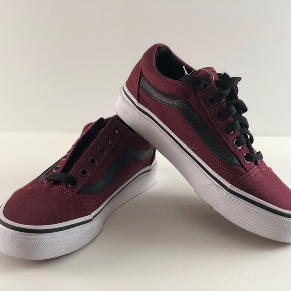 wine old skool vans